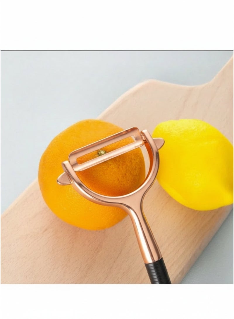 هابي هوم 1 قطعة مقشرة للبطاطس والخضروات والتفاح للمطبخ مقشرة خضروات أصلية بشفرة من الفولاذ الكربوني (الفولاذ المقاوم للصدأ)) - Image 4